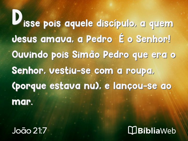 João 21:7 em imagem para compartilhar