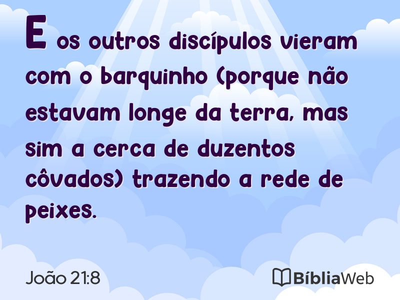 João 21:8 em imagem para compartilhar