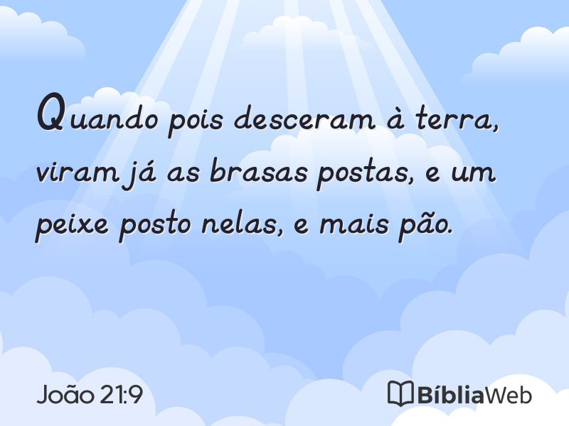 João 21:9 em imagem para compartilhar