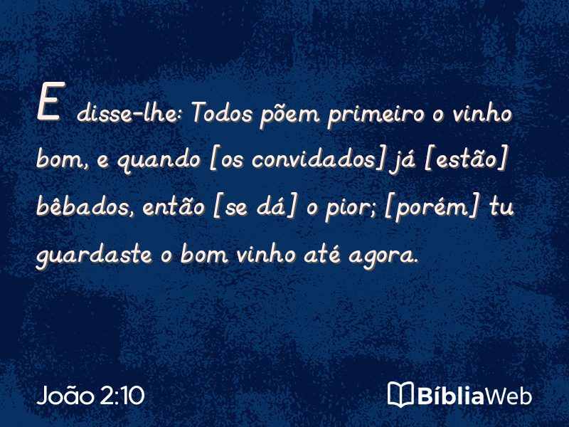 João 2:10 em imagem para compartilhar