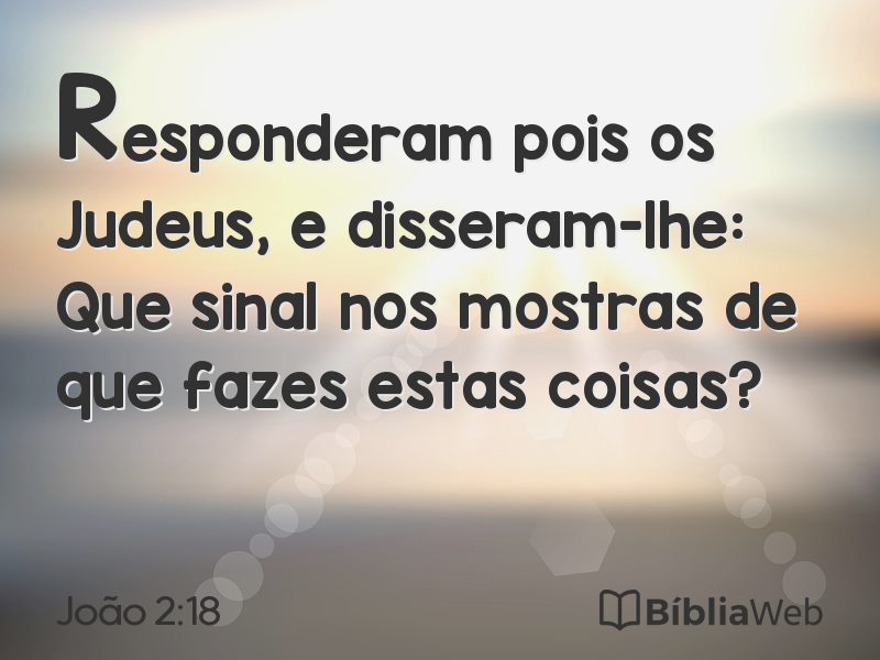 João 2:18 em imagem para compartilhar
