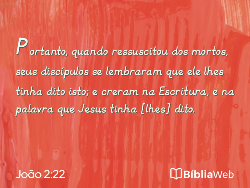 João 2:22 em imagem para compartilhar