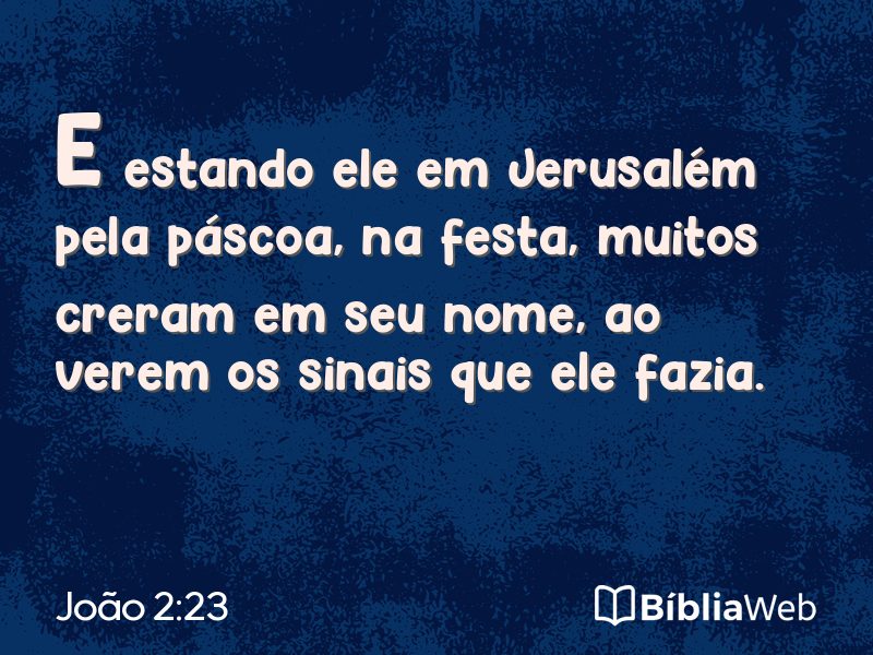 João 2:23 em imagem para compartilhar