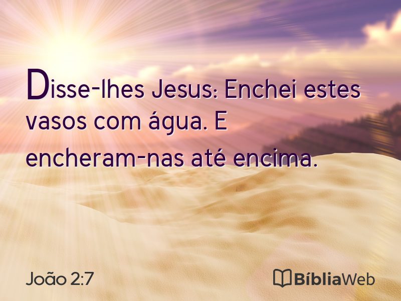João 2:7 em imagem para compartilhar
