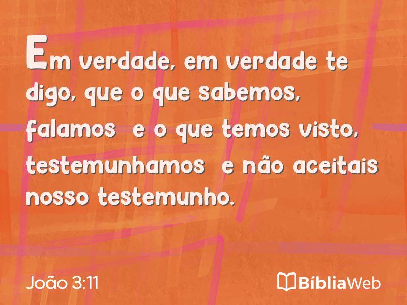 João 3:11 em imagem para compartilhar