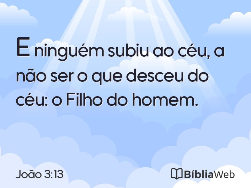 João 3:13 em imagem para compartilhar