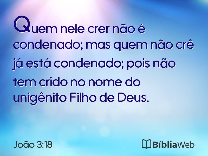 João 3:18 em imagem para compartilhar