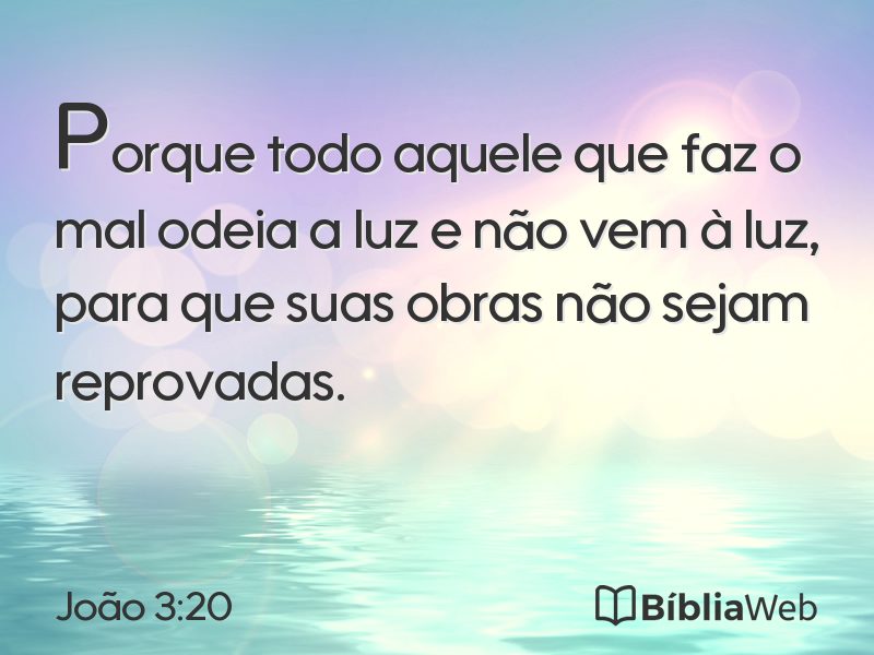 João 3:20 em imagem para compartilhar