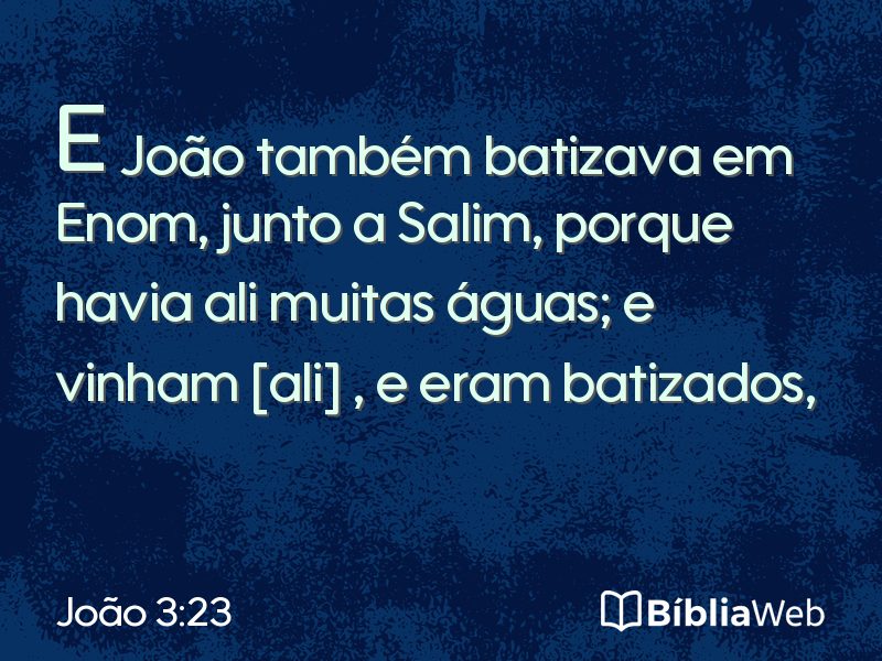 João 3:23 em imagem para compartilhar