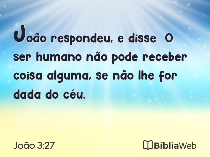 João 3:27 em imagem para compartilhar