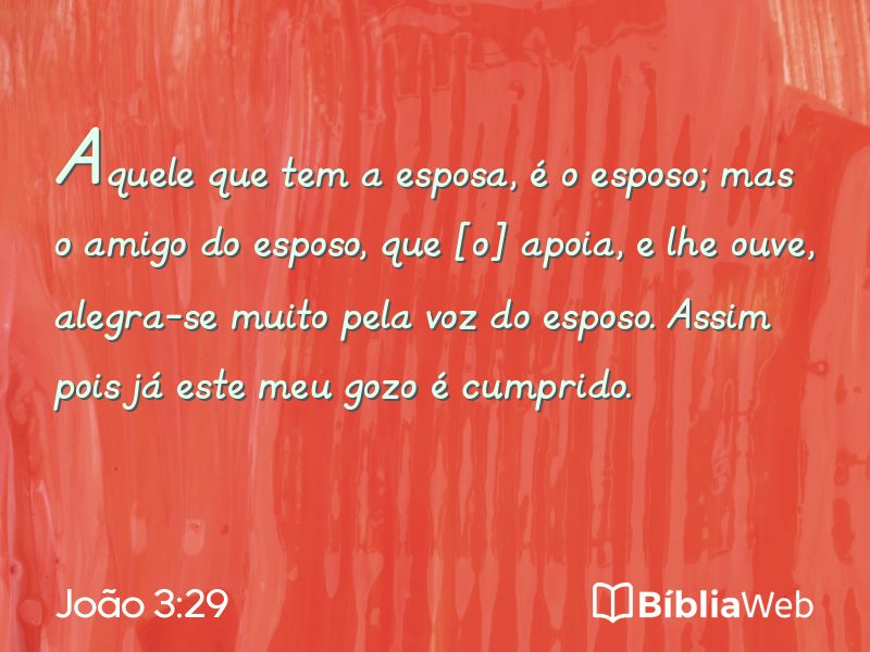 João 3:29 em imagem para compartilhar