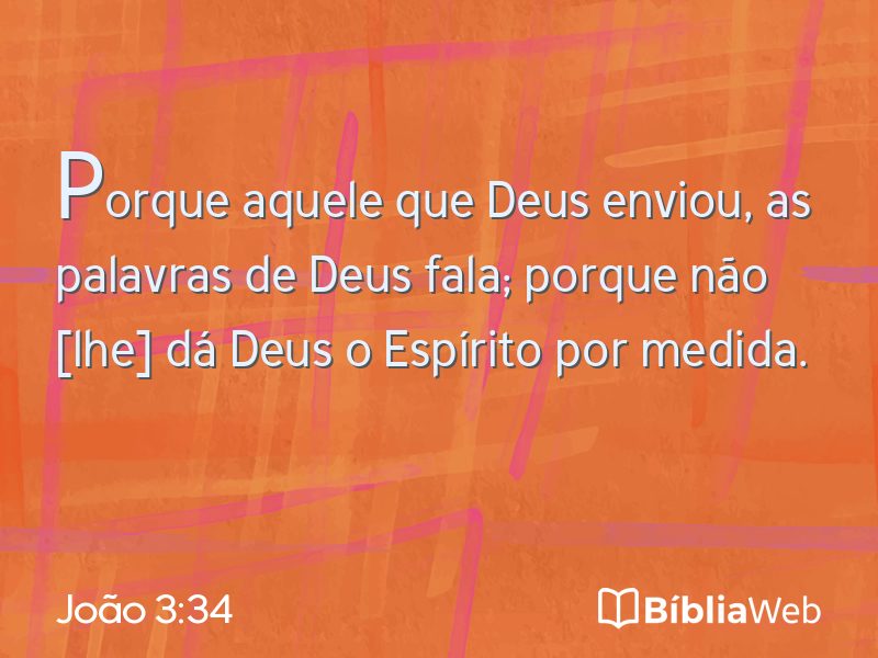 João 3:34 em imagem para compartilhar