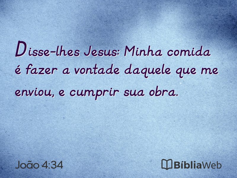 João 4:34 em imagem para compartilhar