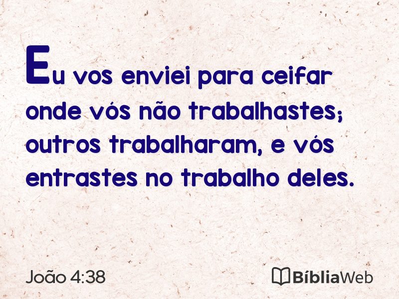 João 4:38 em imagem para compartilhar