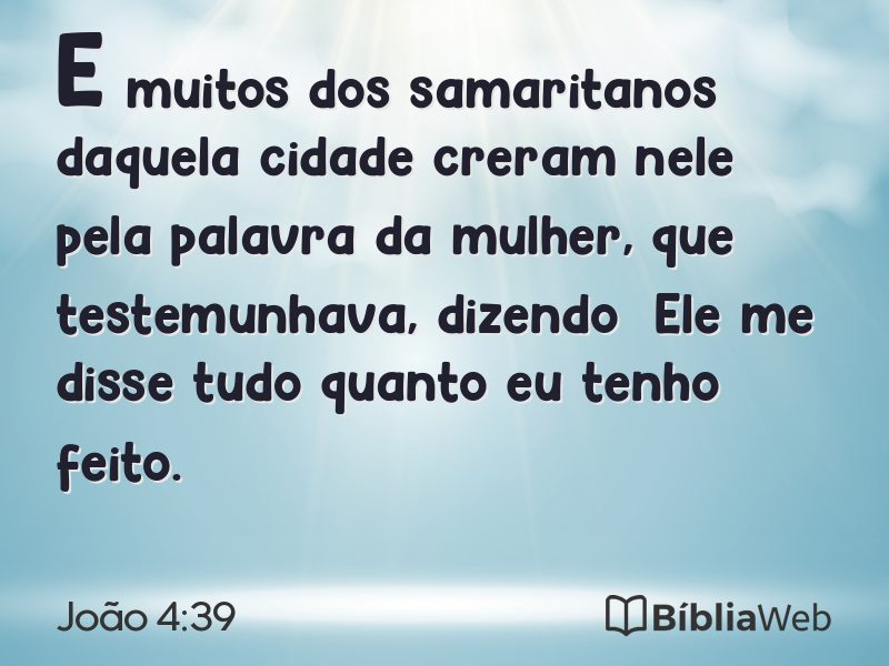 João 4:39 em imagem para compartilhar