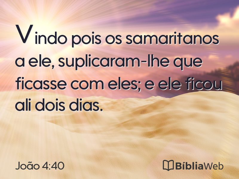 João 4:40 em imagem para compartilhar