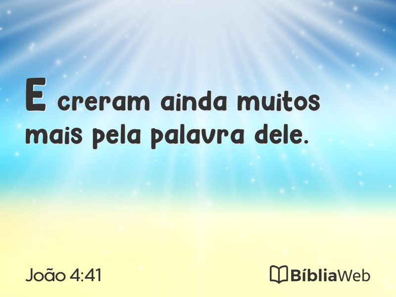 João 4:41 em imagem para compartilhar