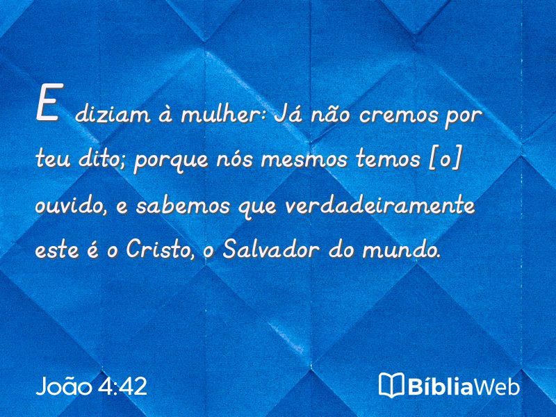 João 4:42 em imagem para compartilhar