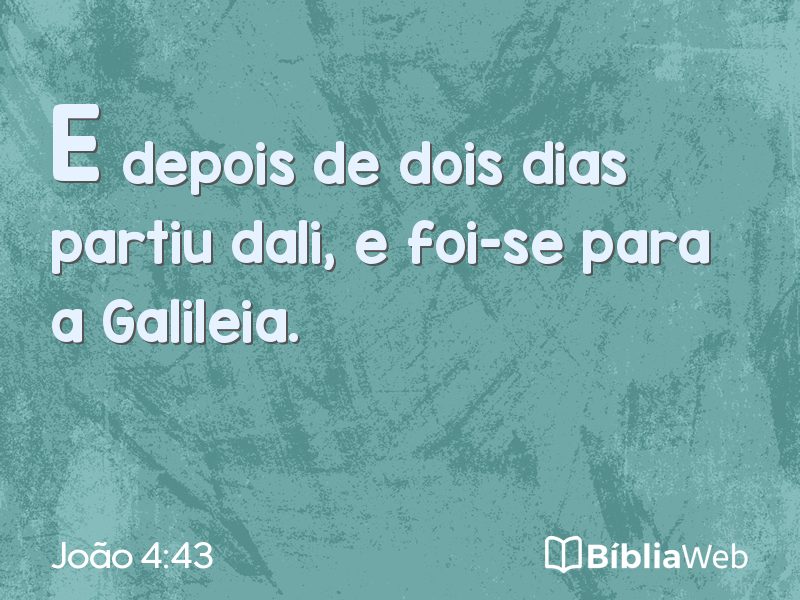 João 4:43 em imagem para compartilhar