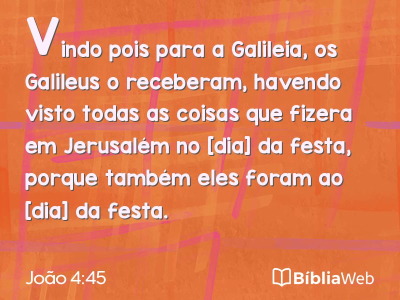 João 4:45 em imagem para compartilhar