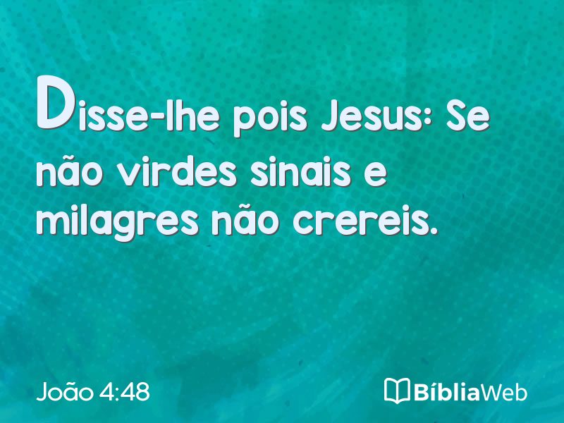 João 4:48 em imagem para compartilhar
