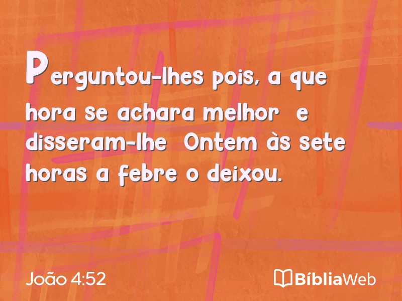 João 4:52 em imagem para compartilhar