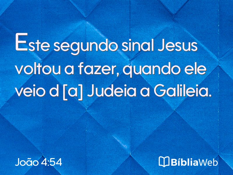 João 4:54 em imagem para compartilhar