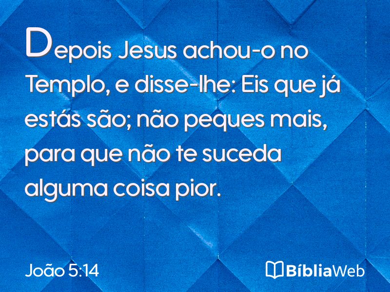 João 5:14 em imagem para compartilhar
