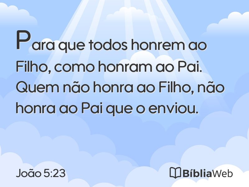 João 5:23 em imagem para compartilhar