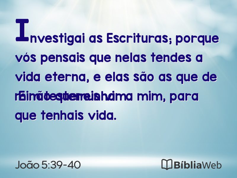 João 5:39-40 em imagem para compartilhar