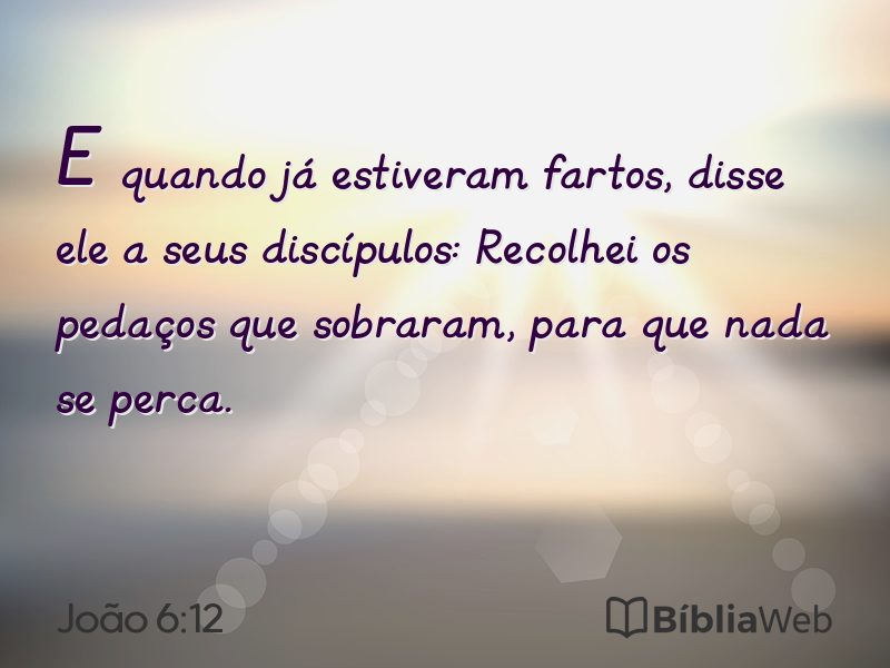 João 6:12 em imagem para compartilhar
