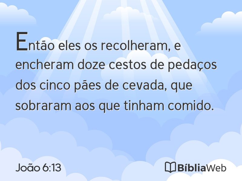 João 6:13 em imagem para compartilhar
