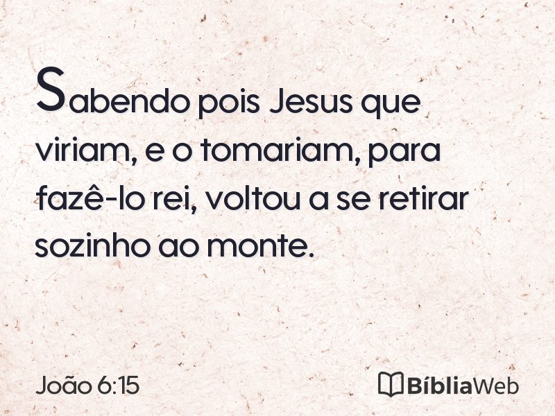 João 6:15 em imagem para compartilhar