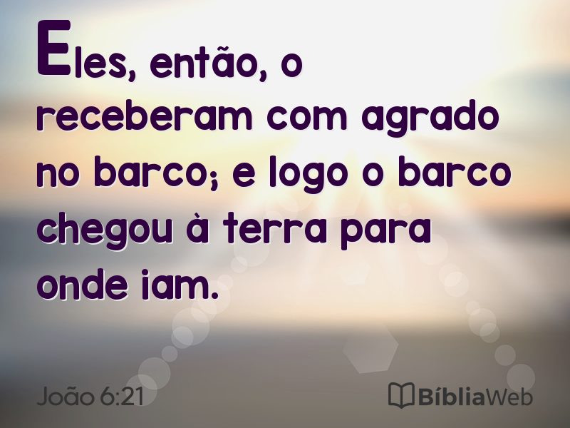 João 6:21 em imagem para compartilhar