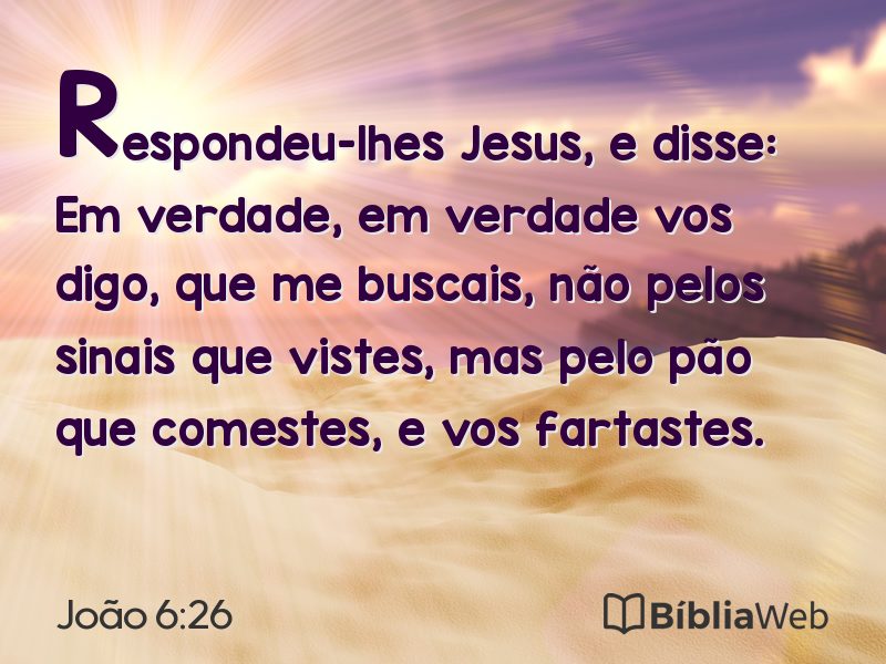 João 6:26 em imagem para compartilhar