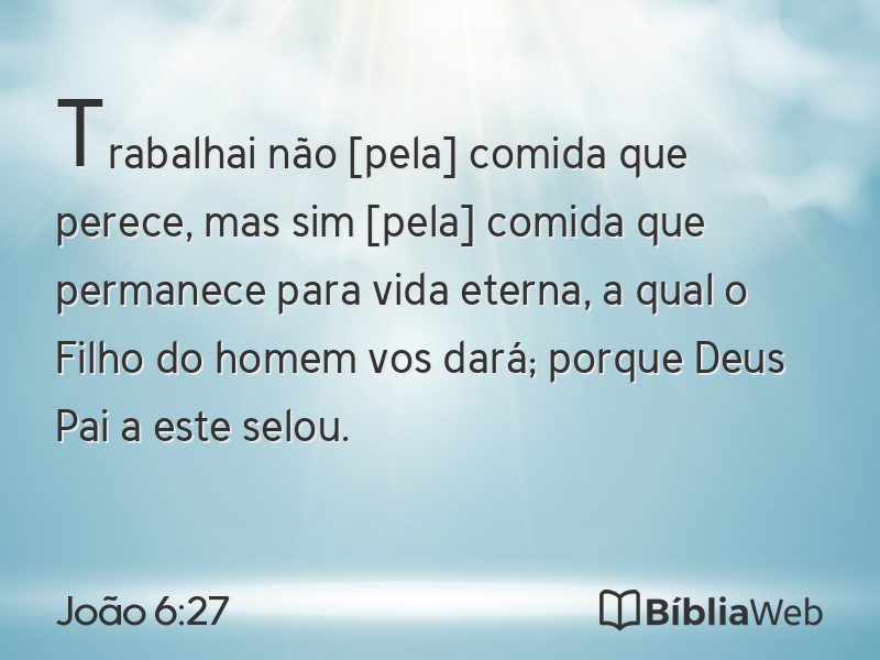 João 6:27 em imagem para compartilhar