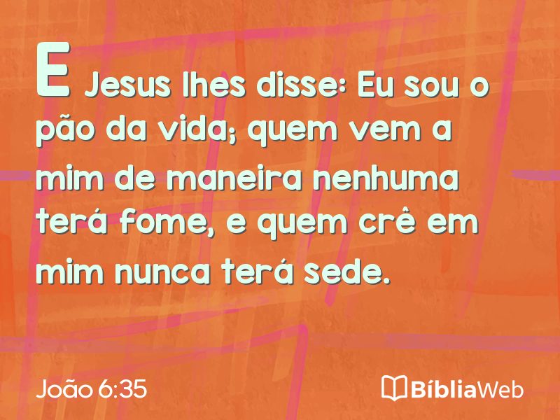 João 6:35 em imagem para compartilhar