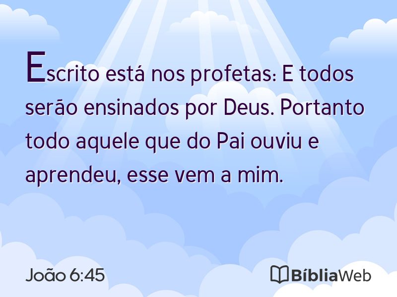 João 6:45 em imagem para compartilhar