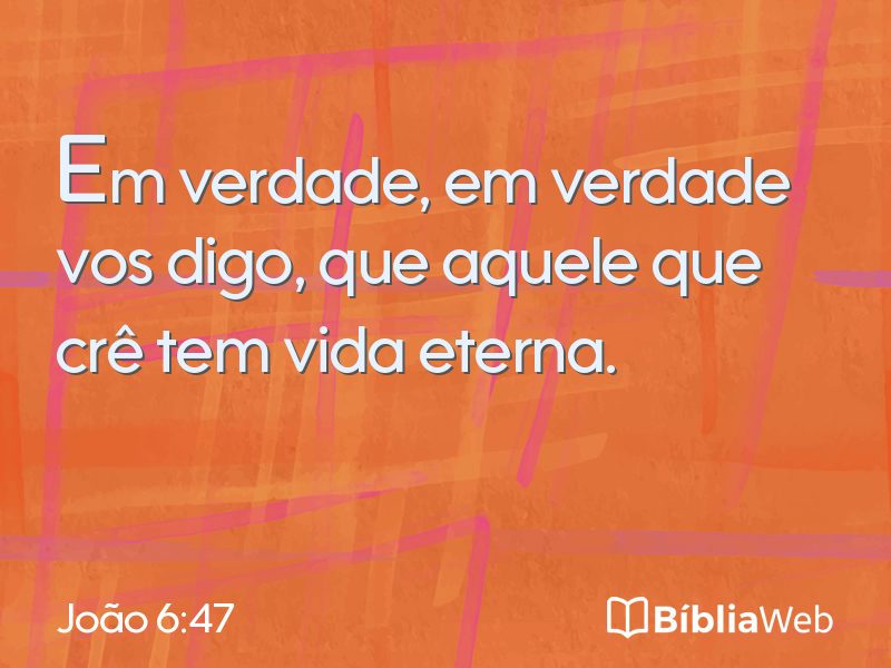 João 6:47 em imagem para compartilhar