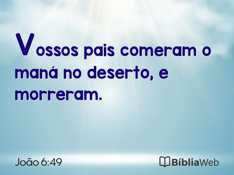 João 6:49 em imagem para compartilhar