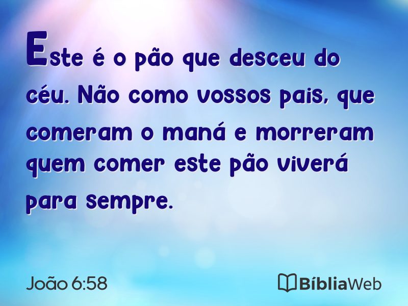 João 6:58 em imagem para compartilhar