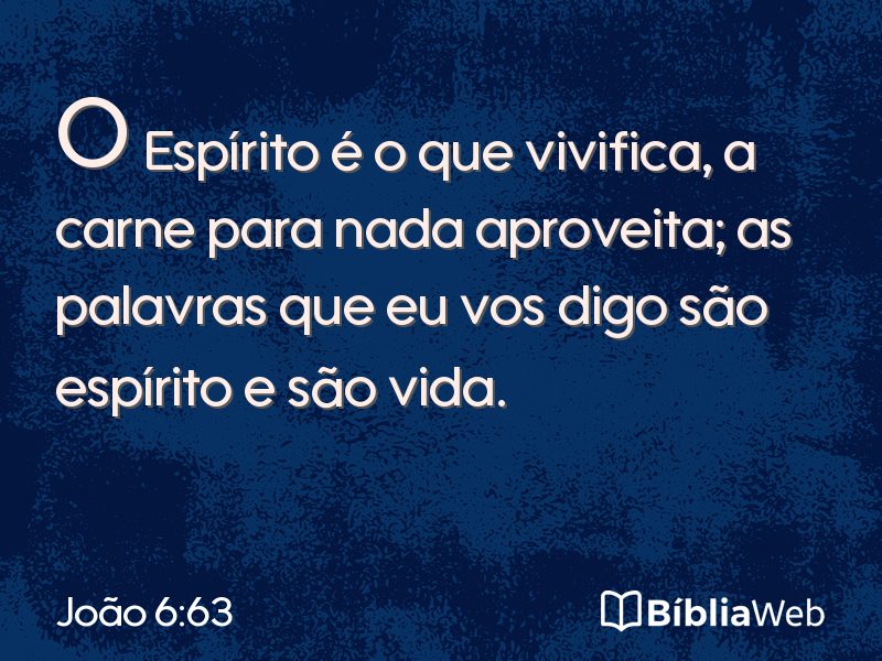 João 6:63 em imagem para compartilhar