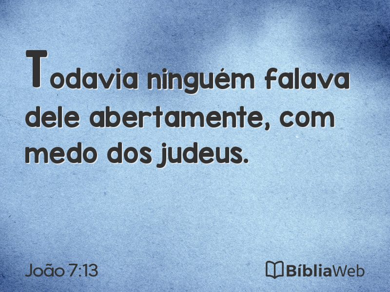 João 7:13 em imagem para compartilhar