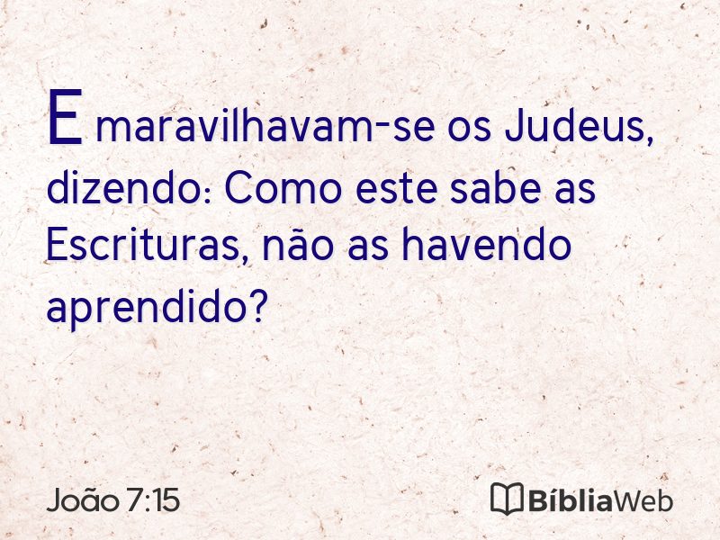João 7:15 em imagem para compartilhar