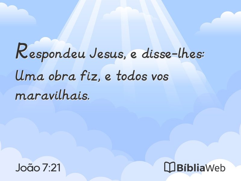 João 7:21 em imagem para compartilhar