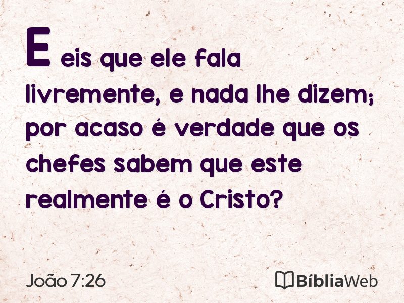 João 7:26 em imagem para compartilhar