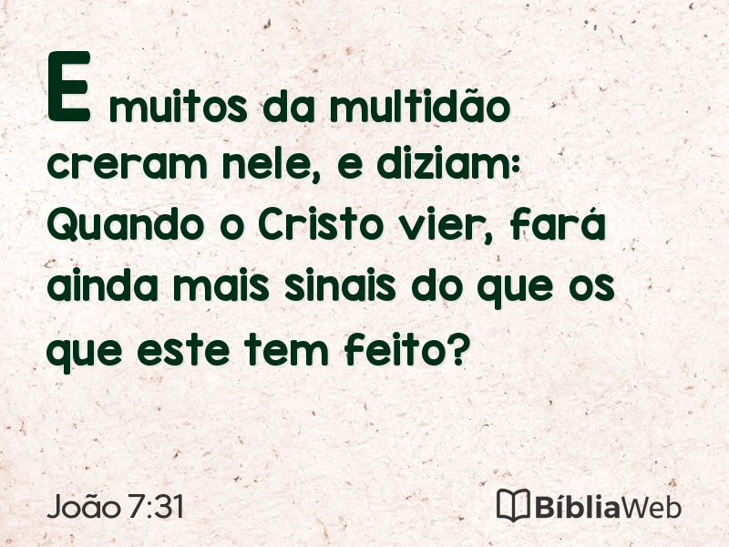 João 7:31 em imagem para compartilhar