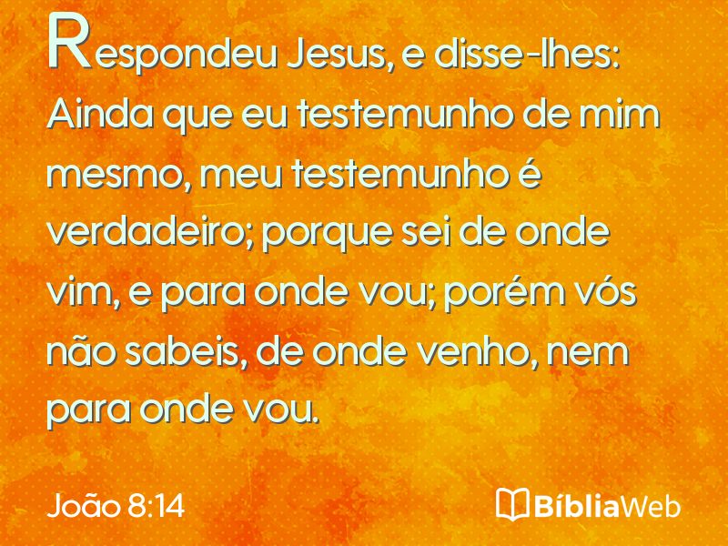 João 8:14 em imagem para compartilhar