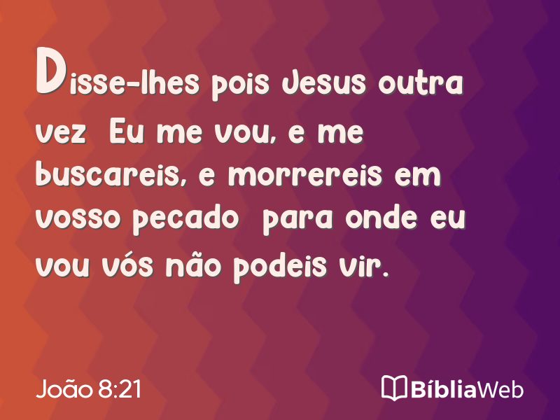 João 8:21 em imagem para compartilhar