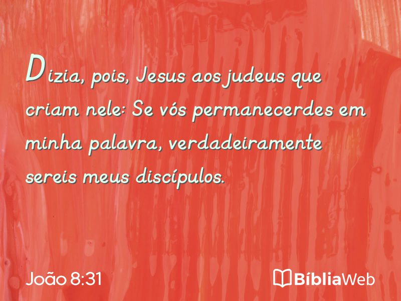 João 8:31 em imagem para compartilhar